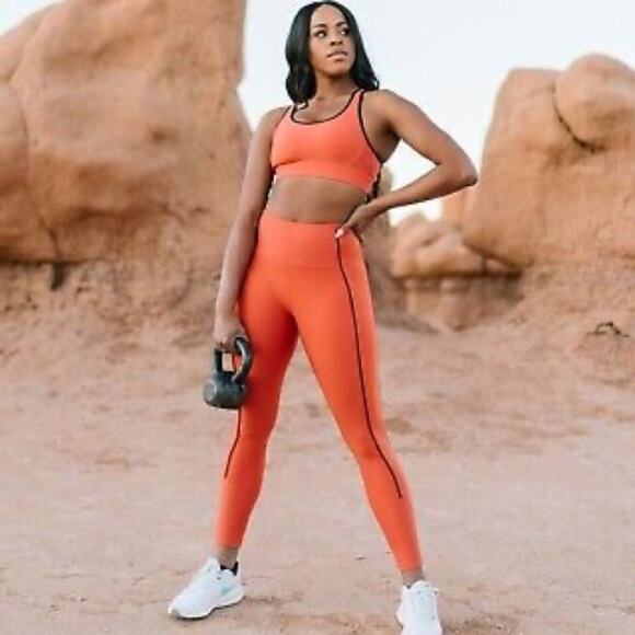 ZYIA Pants - Zyia Burnt Orange Premium Leggings 6-8 Gym Workout Running Athleisure Fitness